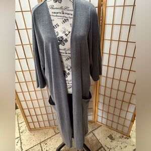 NWT Hale Bob Long Gray Cardigan Size M
